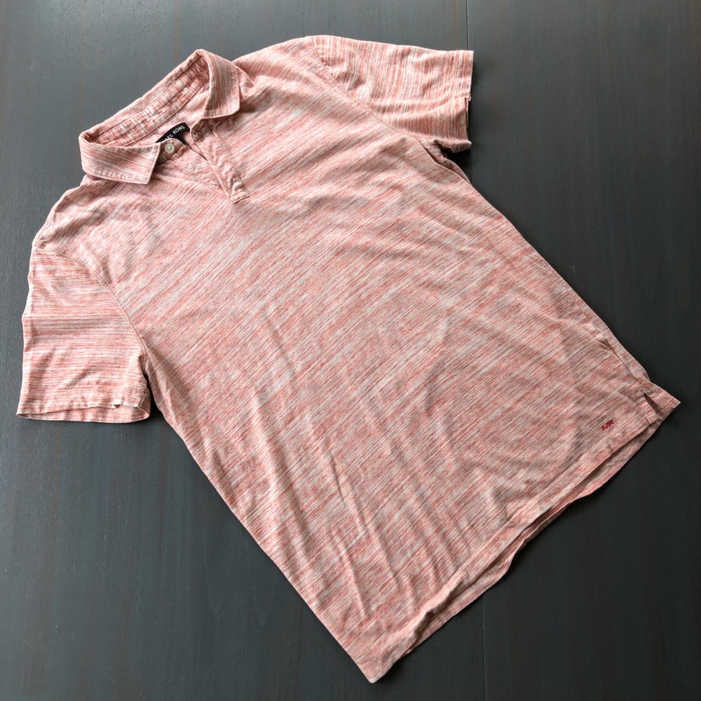 Michael Kors Men's Orange & White Polo Medium
